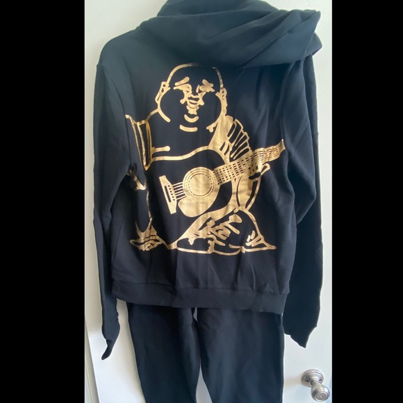 True Religion Buddha back zip hoodie and matching joggers - size large - Picture 5 of 8